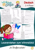 Vorschau - Arbeitsblätter - Leseverstehen zum Wimmelbild "Im Straßenverkehr" - Deckblatt