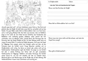 Vorschau - Arbeitsblätter - Leseverstehen zum Wimmelbild "Im Straßenverkehr" - Seite 3