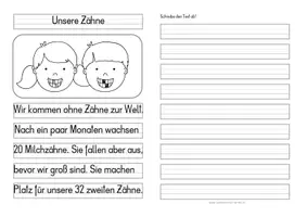 Vorschau - Anderer Materialtyp - Zähne - Differenzierte Tafel- und Abschreibtexte - Seite 3