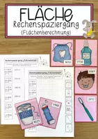 Vorschau - Anderer Materialtyp - Fläche – Rechenspaziergang (Flächenberechnung) - Deckblatt