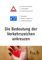 Vorschau - Arbeitsblätter - Die richtige Bedeutung der Verkehrszeichen ankreuzen - Deckblatt