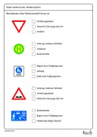 Vorschau - Arbeitsblätter - Die richtige Bedeutung der Verkehrszeichen ankreuzen - Seite 3