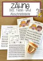 Vorschau - Anderer Materialtyp - Zähne - Differenzierte Tafel- und Abschreibtexte - Deckblatt