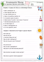 Vorschau - Arbeitsblätter - Schreibe in ganzen Sätzen Arbeitsblätter (Grammatik Übung) - Seite 1
