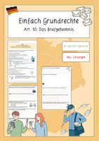 Vorschau - Stundenentwürfe - Einfach Grundrechte - Art. 10: Das Briefgeheimnis (leichte Sprache) - Deckblatt