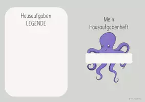Vorschau - Anderer Materialtyp - Umschlag: Hausaufgabenheft der Oktopusklasse (grau/beige) - Seite 2