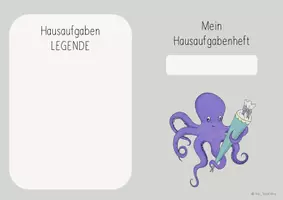 Vorschau - Anderer Materialtyp - Umschlag: Hausaufgabenheft der Oktopusklasse (grau/beige) - Seite 3