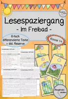 Vorschau - Arbeitsblätter - Lesespaziergang Sommer - Im Freibad - Deckblatt