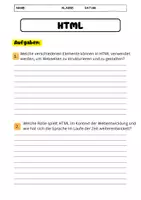 Vorschau - Arbeitsblätter - HTML Arbeitsblätter: Aufgaben, Lückentext + Lösungen - Seite 1