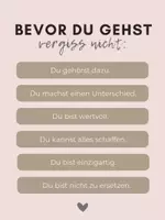 Vorschau - Poster - Klassenzimmer Tür Deko Affirmationen Poster "Bevor du gehst...", Klasse 7,8,9,10 - Seite 1