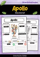 Vorschau - Arbeitsblätter - Steckbrief Apollo - Griechische Götter - Deckblatt