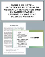 Vorschau - Arbeitsblätter - Was sind soziale Medien? Einen Sachtext untersuchen - Deckblatt
