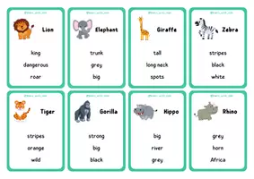 Vista previa - Juegos / Gamificación - Speaking Game - Guess the Word (Zoo Animals) - página 1