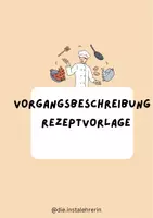 Vorschau - Arbeitsblätter - Vorgangsbeschreibung Rezeptvorlage - Deckblatt