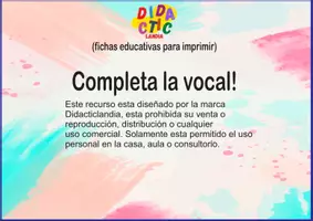 Vista previa - Juegos / Gamificación - Completa la vocal - página 1