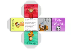 Vorschau - Mal- und Bastelvorlagen - Hilfewürfel - Hilfe holen - Selbstständigkeit fördern - Seite 3