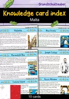 Vorschau - Stationenlernen - Knowledge card index - Malta (English) - Deckblatt