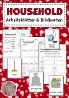Vorschau - Arbeitsblätter - Vocabulary: Household / Wortschatz: Haushalt - Deckblatt