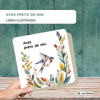 Vista previa - Refuerzo / NEE / Materiales de apoyo - AVES PRETO DE MIN - LIBRO ILUSTRADO / Galego. - Portada