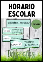 Vista previa - Decoración del aula - Horario escolar editable - ESTILO INSECTOS - Portada