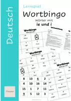 Vorschau - Stationenlernen - Lernspiel "Wortbingo" Wörter mit ie und i - Deckblatt