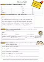 Vorschau - Arbeitsblätter - To be/ my family - Deckblatt