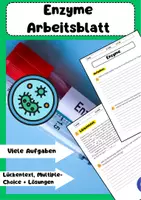 Vorschau - Arbeitsblätter - Enzyme Arbeitsblatt - Fragen + Lückentext - Deckblatt