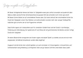 Vorschau - Spiele - Satzglieder Würfelkarte: spielerisch Üben - Seite 1