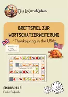 Vorschau - Spiele - Vokabelspiel zum Thema "Thanksgiving in the USA" (Sally 4 - Ausgabe Bayern) - Deckblatt