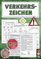 Vorschau - Arbeitsblätter - Verkehrserziehung Verkehrszeichen Verkehrsschilder - Deckblatt