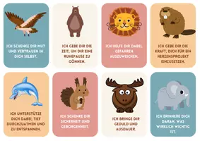 Vorschau - Bildkarten - Krafttier-Karten für Kinder - Deckblatt