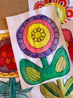 Vorschau - Mal- und Bastelvorlagen - Blumen Blumenwiese Festerbilder Malvorlage - Deckblatt