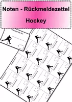 Vorschau - Arbeitsblätter - Noten-Rückmeldezettel Hockey - Deckblatt