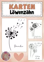 Vorschau - Mal- und Bastelvorlagen - Grußkarten Löwenzahn - Deckblatt