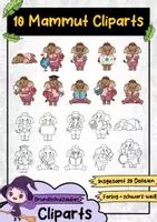Vorschau - selbst erstellte Cliparts/Grafiken - Mammut Clipart Set - Mammut Illustration (Tiere Cliparts) - Deckblatt