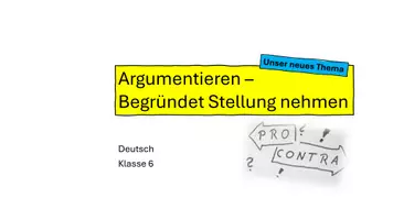 Vorschau - Unterrichtsreihen - Unterrichtsreihe: Deutsch - Argumentieren - Seite 1