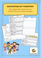 Vorschau - Unterrichtsreihen - Buchvortrag - Auftrag, Lesetagebuch, Kriterienraster usw. - Deckblatt