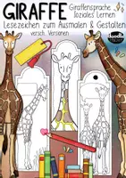 Vorschau - Mal- und Bastelvorlagen - Giraffe / Giraffensprache - DIY Lesezeichen - Deckblatt