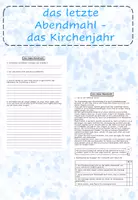 Vorschau - Arbeitsblätter - Gründonnerstag/ letztes Abendmahl und Verrat durch Judas (Ostern) - das Kirchenjahr (ev.) - Deckblatt