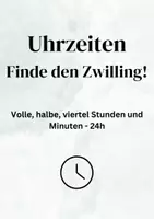 Vorschau - Spiele - Uhrzeit Finde den Zwilling / 24h / volle, halbe und viertel Stunden - Deckblatt
