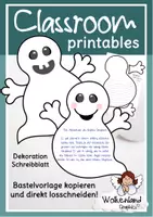 Vorschau - Mal- und Bastelvorlagen - Geist Bastelvorlage Halloween Gespenst Gruselgeschichte - Deckblatt