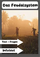 Vorschau - Arbeitsblätter - Das Feudalsystem + 6 Fragen + Text - Deckblatt
