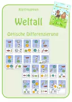 Vorschau - Stationenlernen - Klettmappen: Weltall (optische Differenzierung) - Deckblatt