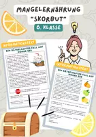 Vorschau - Arbeitsblätter - Mangelernährung "Skorbut", Seefahrerkrankheit | Unterrichtsreihe Ernährung, 6. Klasse, Biologie - Deckblatt