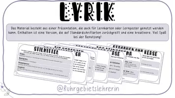 Vorschau - Poster - Lyrik Lernposter Präsentation Gedichte - Deckblatt