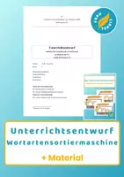 Vorschau - Stundenentwürfe - Unterrichtsentwurf Wortartensortiermaschine Wortarten bestimmen - Deckblatt