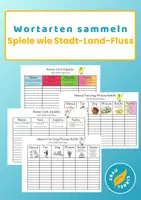 Vorschau - Spiele - Wortarten Spiele wie Stadt-Land-Fluss - Deckblatt