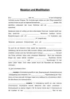Vorschau - Arbeitsblätter - Arbeitsblatt zur „Mutation und Modifikation“ - Deckblatt