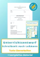 Vorschau - Stundenentwürfe - Unterrichtsentwurf Schreibzeit nach Beate Leßmann - Deckblatt
