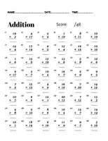 Aperçu - Tests - Free Math Addition and Subtraction Worksheets Within20-1st Grade Math Facts - Page 2